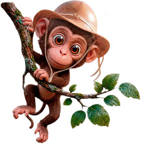 Macaco pendurado no galho